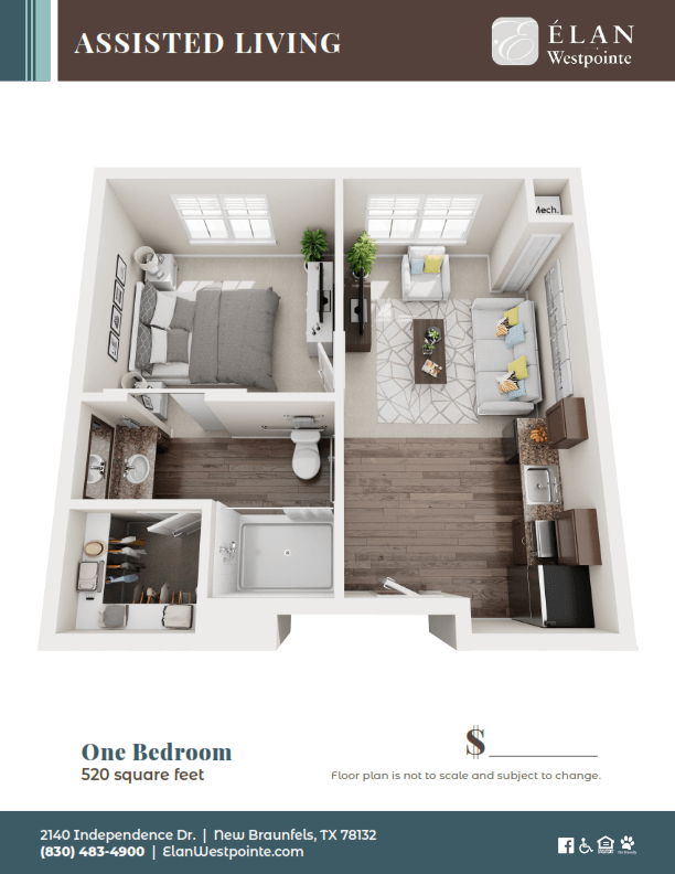 Elan Assisted Living Floor Plans 1 bed thumbnail