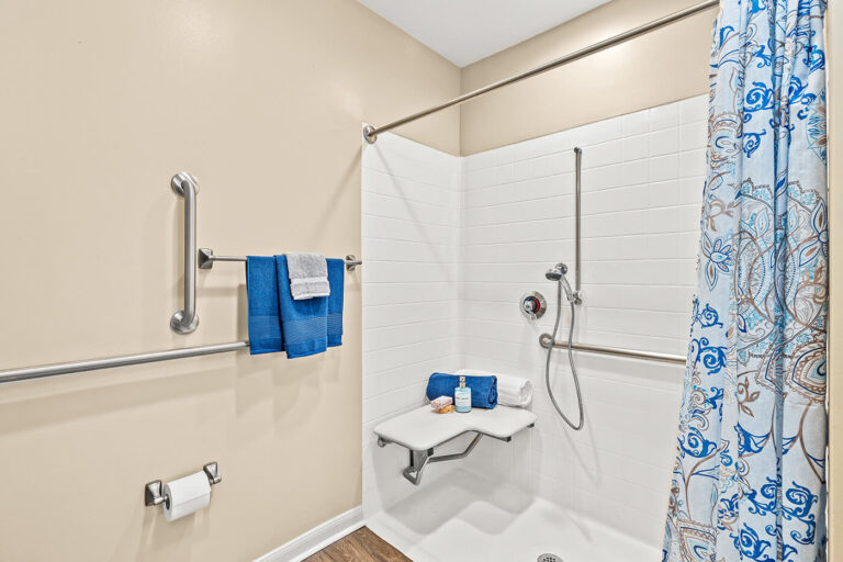 Elan Westpointe senior living aprtment with assisted shower